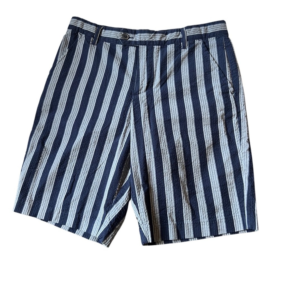 Janie and Jack Boys Navy Blue Stripe Shorts Adjustable Waist Size 14 - Picture 2 of 5
